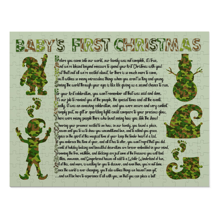 Baby's First Christmas Acrostic Poem Puzzle - Camo - Tin Box