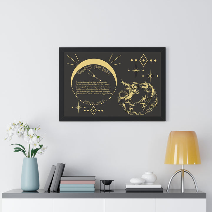 Written in the Stars Framed Acrostic Poem Print - Taurus