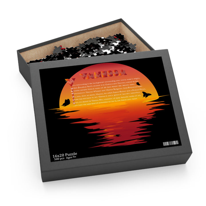 Namesakes Personalized Acrostic Name Puzzle - Sunset and Butterflies