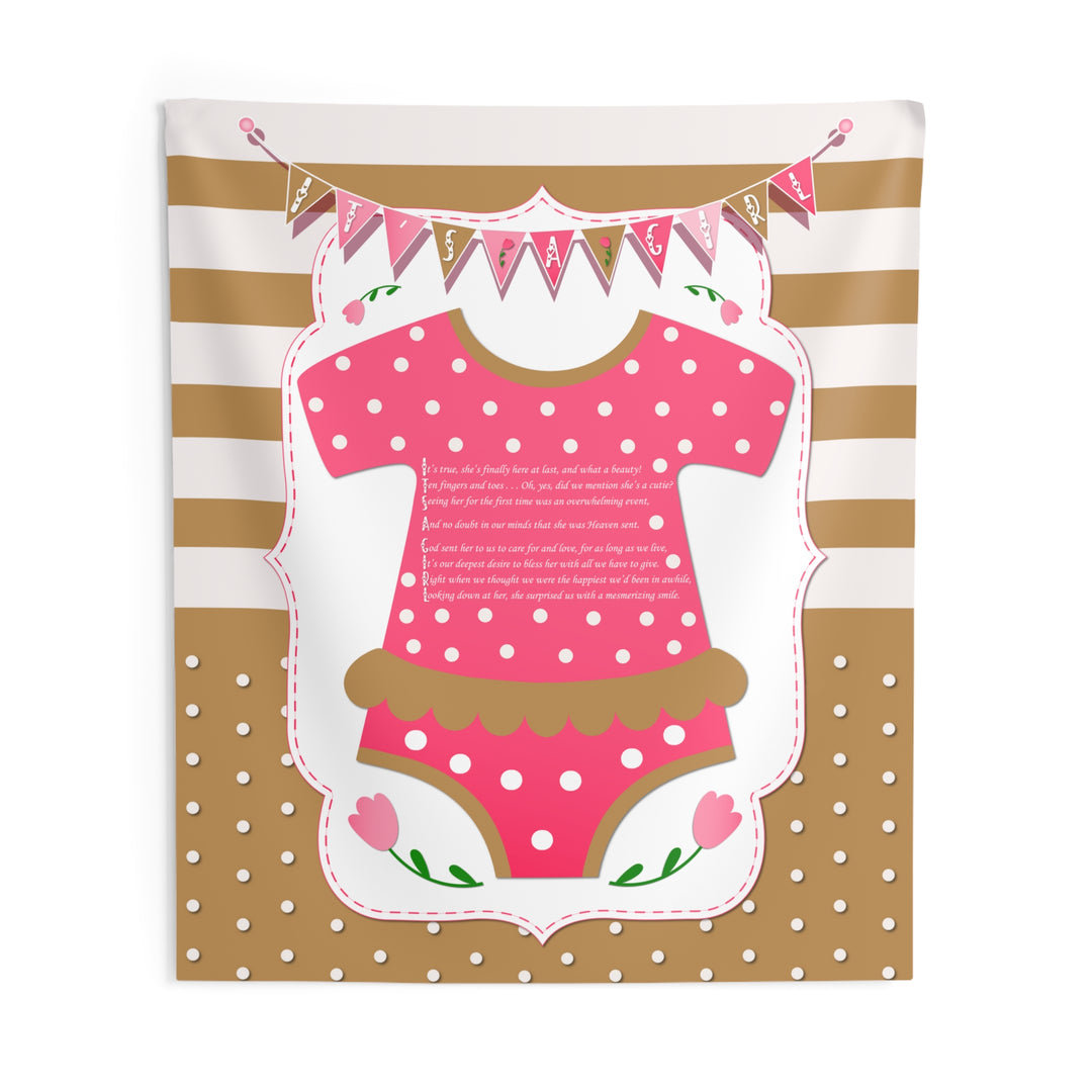 "It's a Girl" Acrostic Poem Baby Shower Backdrop-Baby Bodysuit - No Personalization