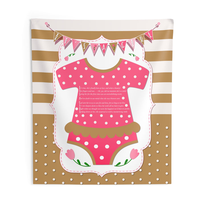 "It's a Girl" Acrostic Poem Baby Shower Backdrop-Baby Bodysuit - No Personalization