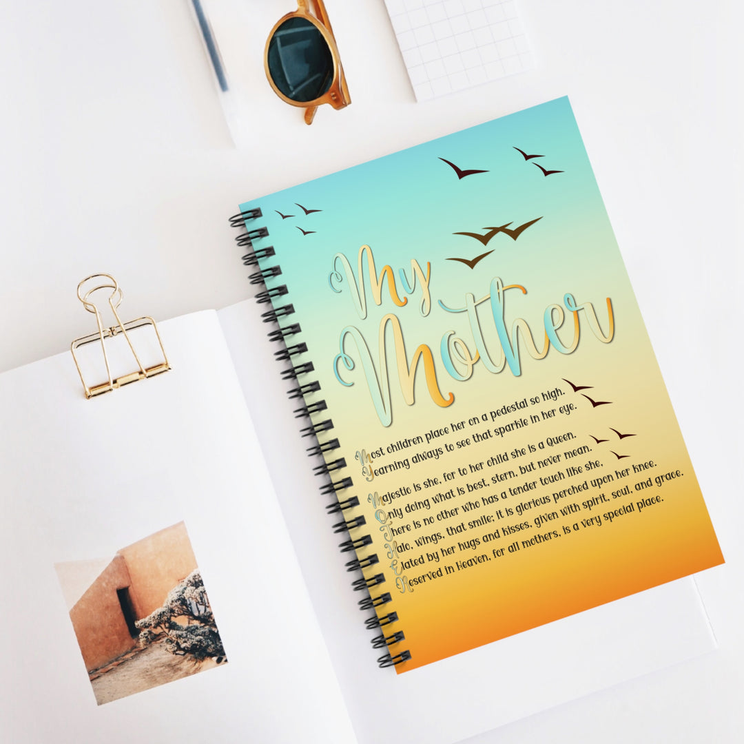 My Mother Acrostic Poem Spiral Notebook - Birds