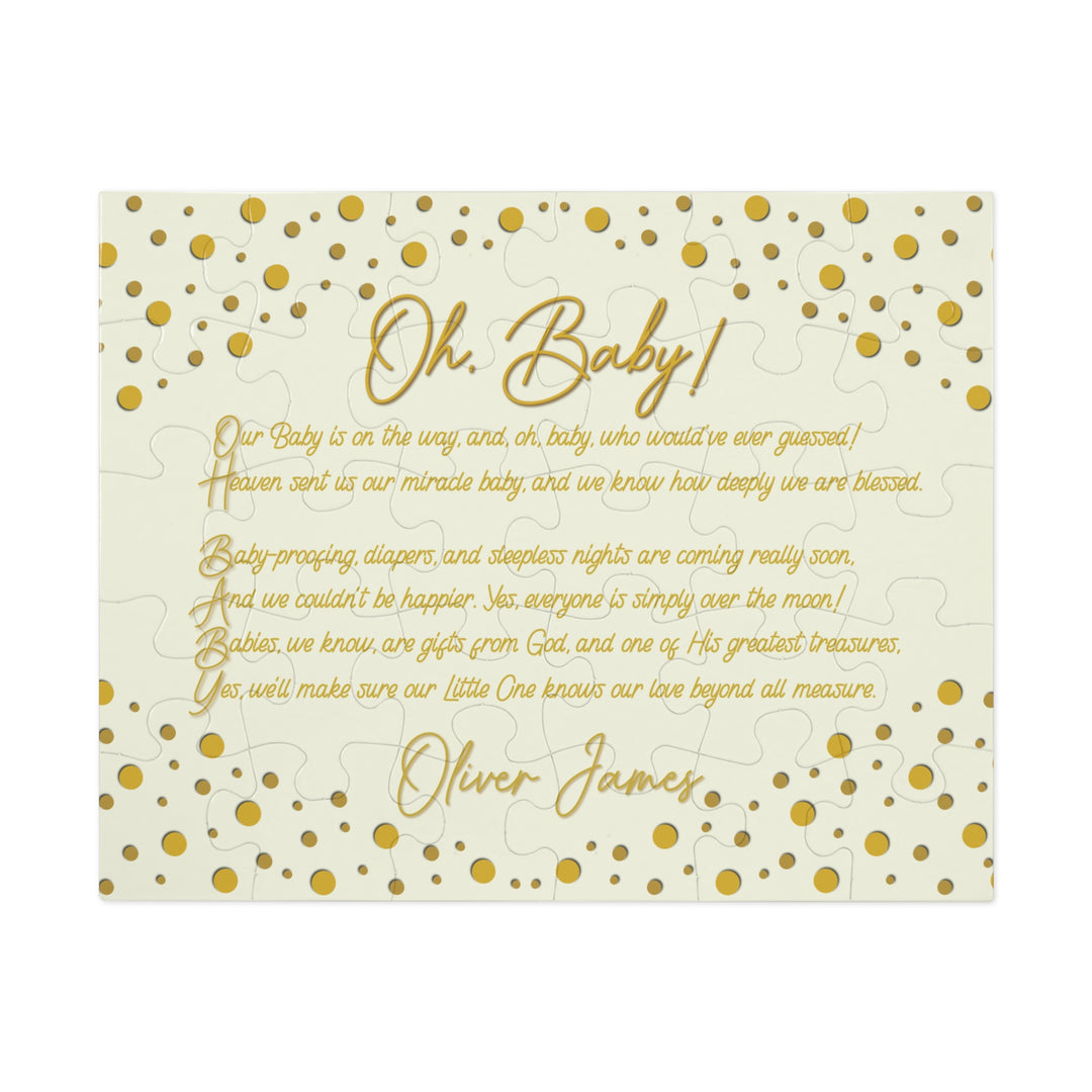 Oh, Baby! Acrostic Poem Puzzle - Personalized - Tin Box