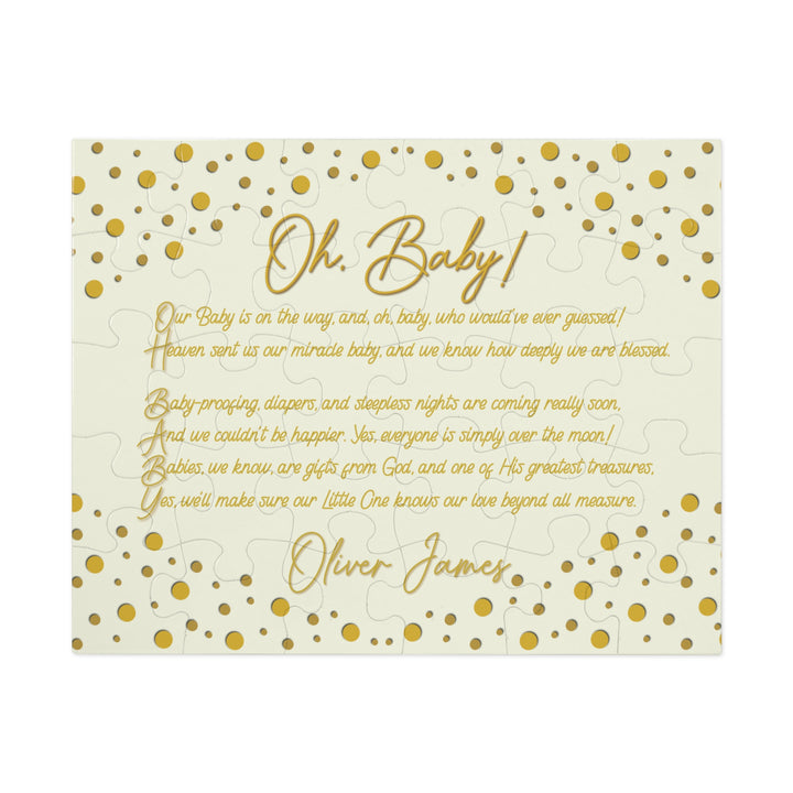 Oh, Baby! Acrostic Poem Puzzle - Personalized - Tin Box