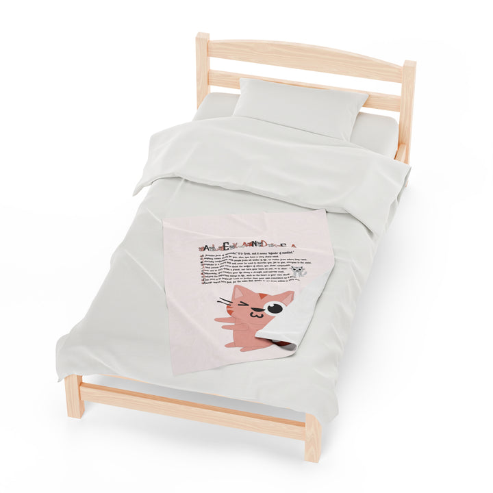 Namesakes Velveteen Plush Blanket with Acrostic Poem - Kitty Design