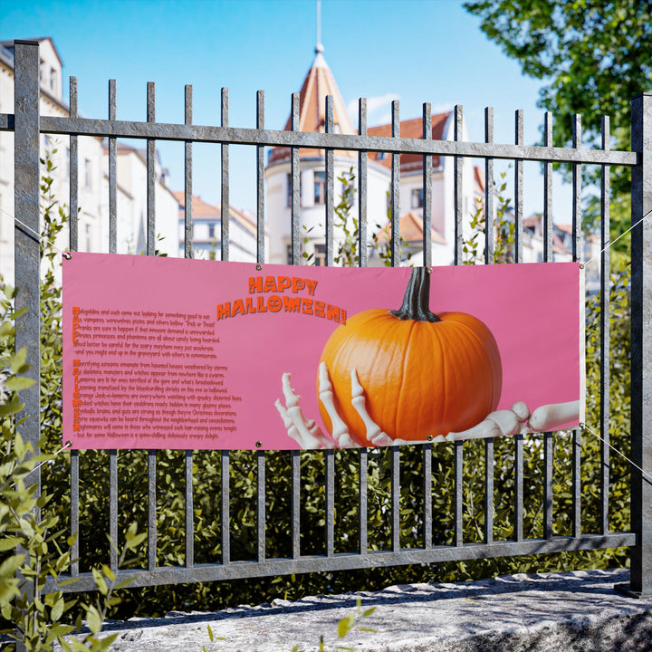 DPI TOO LOW! Happy Halloween Acrostic Poem Vinyl Banner