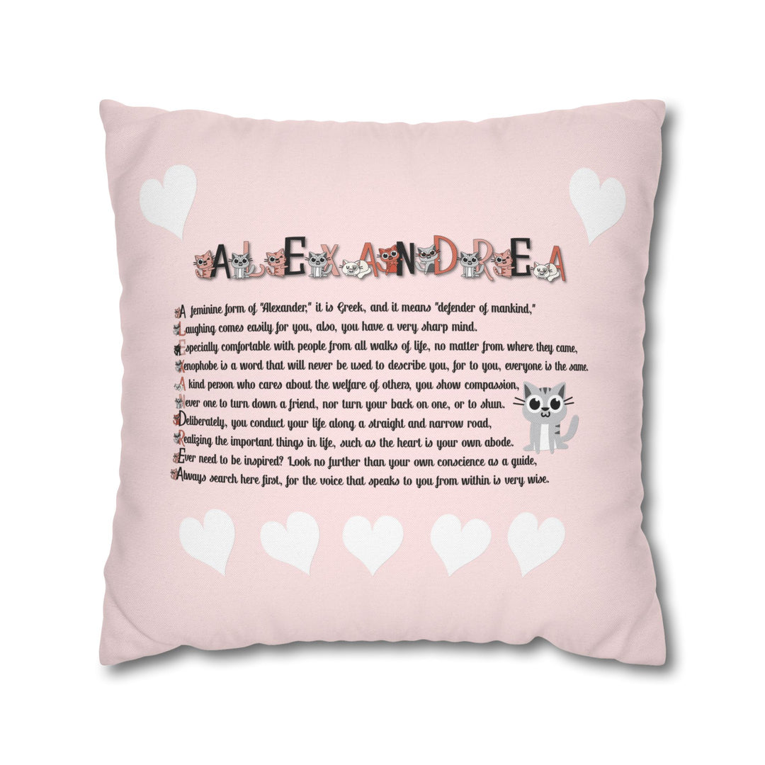 Namesakes Acrostic Poem Pillow Cover - Kitty Design