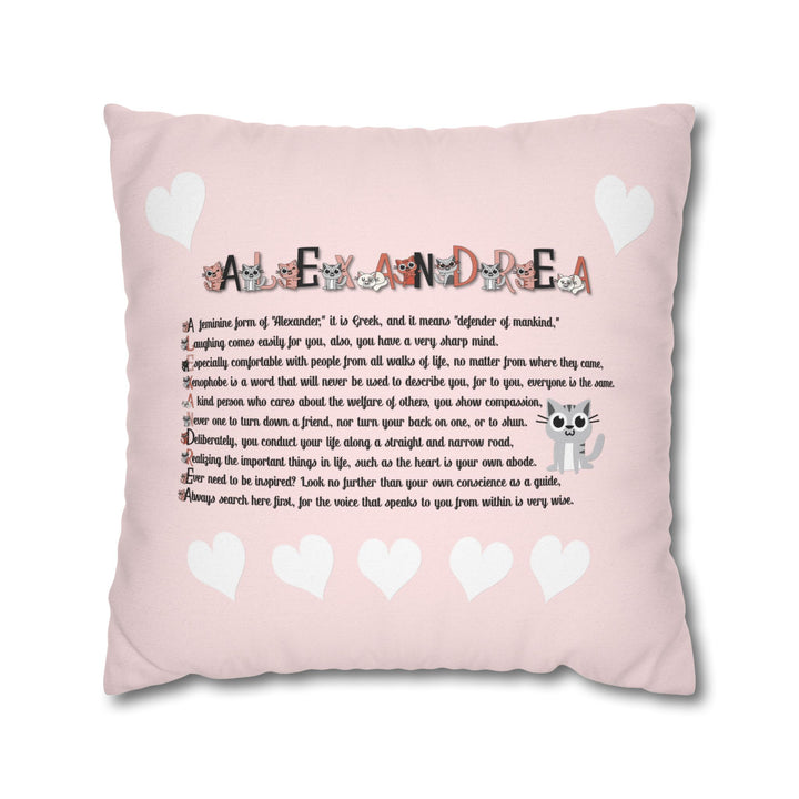 Namesakes Acrostic Poem Pillow Cover - Kitty Design