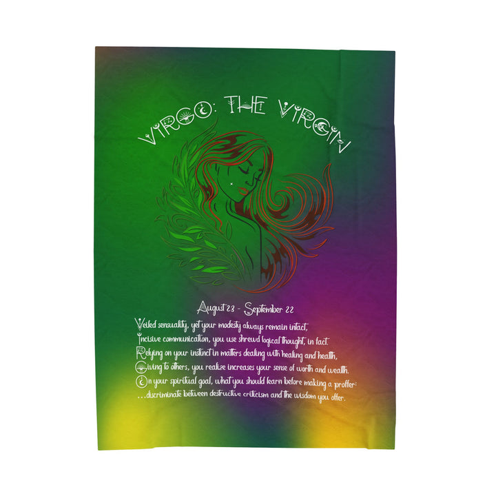 Virgo Acrostic Poem Velveteen Plush Blanket - Colored