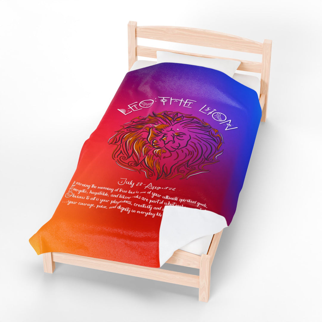 Leo Acrostic Poem Velveteen Plush Blanket - Colored