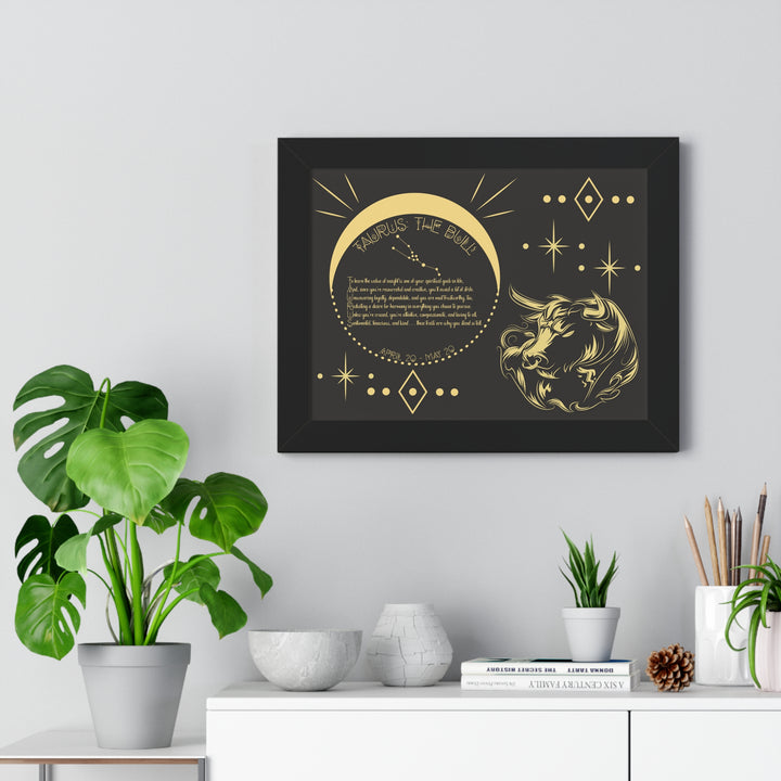 Written in the Stars Framed Acrostic Poem Print - Taurus