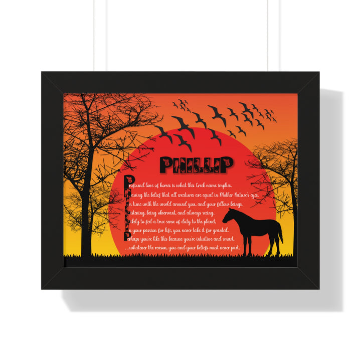 Namesakes Framed Acrostic Poem Print - Horse