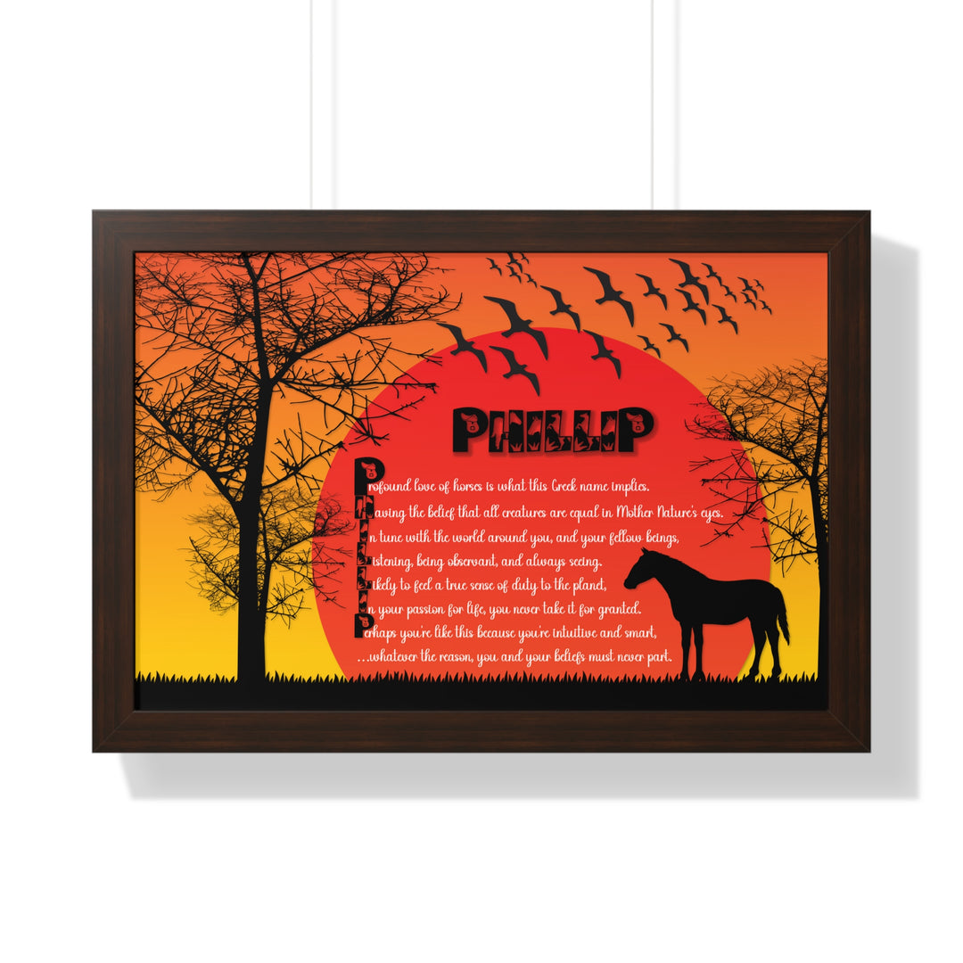 Namesakes Framed Acrostic Poem Print - Horse