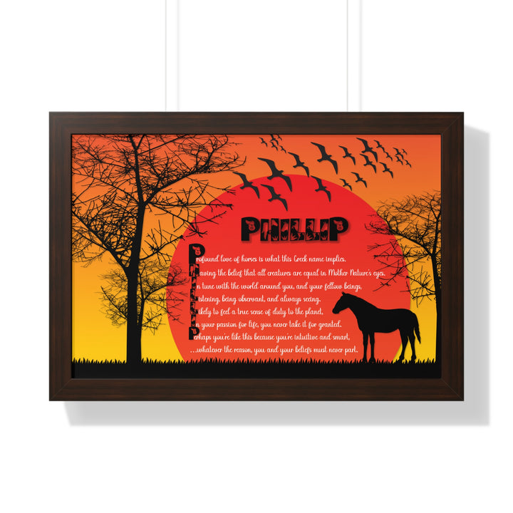 Namesakes Framed Acrostic Poem Print - Horse