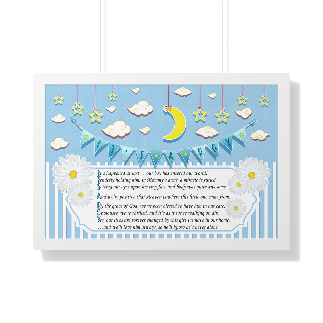 Baby Steps "It's a Boy" Framed Print Collection - No Personalization