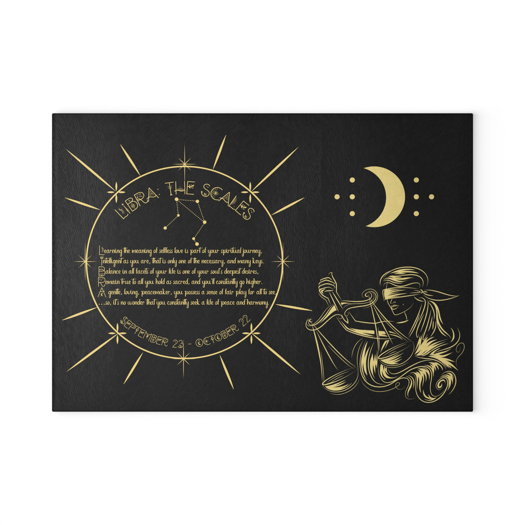 Libra Acrostic Poem Glass Cutting Board