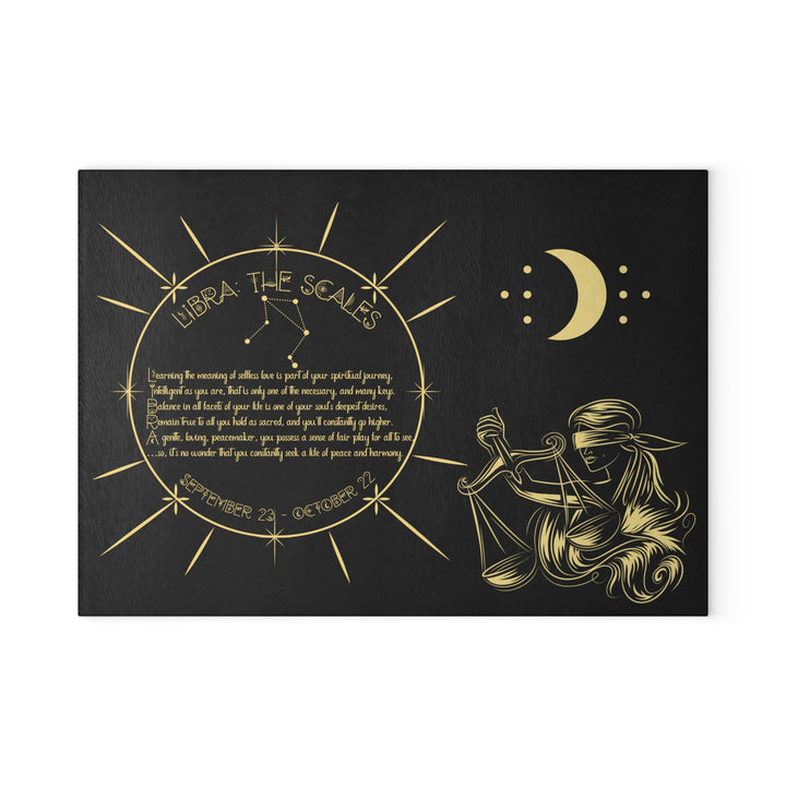 Libra Acrostic Poem Glass Cutting Board