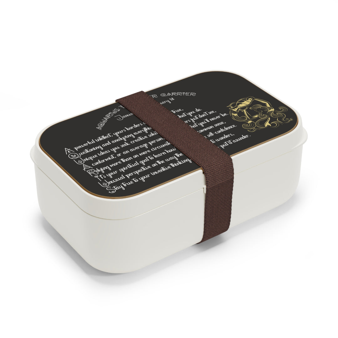 Aquarius Acrostic Poem Bento Lunch Box - Wooden Lid