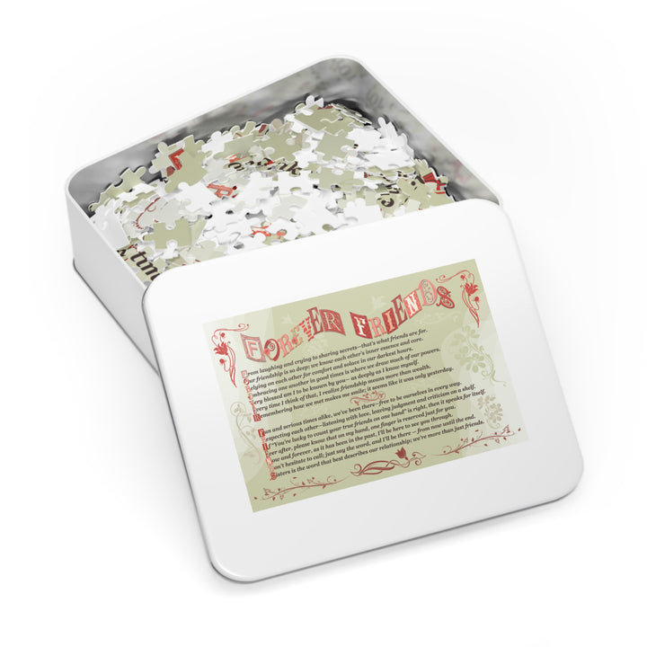Forever Friends Acrostic Poem Puzzle  - Whimisical - Tin Box