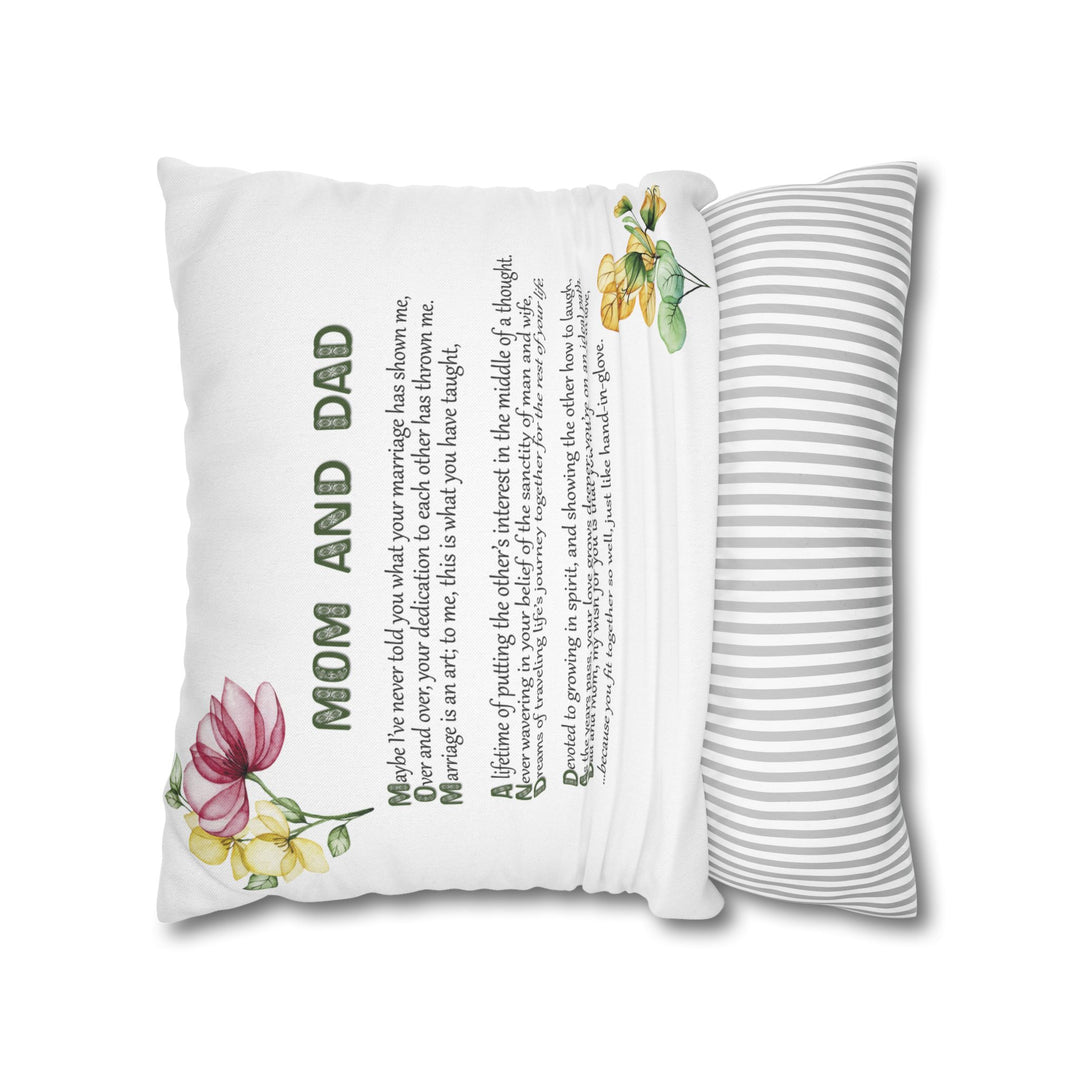 Mom and Dad Acrostic Poem - Pillow Cover