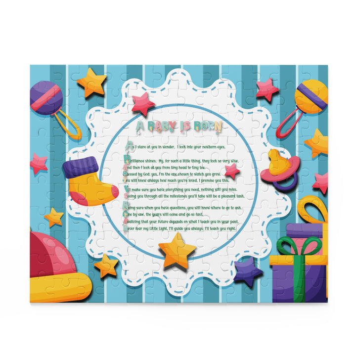 A Baby is Born Acrostic Poem Puzzle - Stars - Cardboard