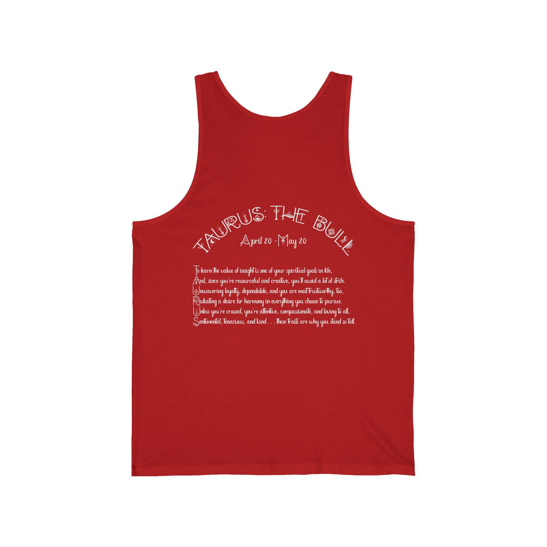 “Taurus” Unisex Acrostic Poem Jersey Tank