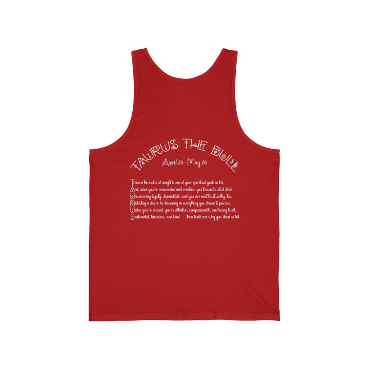 “Taurus” Unisex Acrostic Poem Jersey Tank
