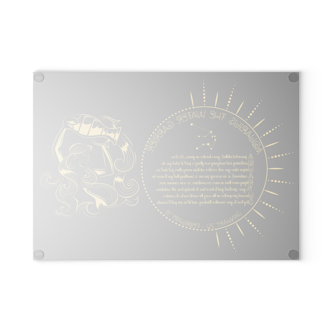 Aquarius Acrostic Poem Glass Cutting Board