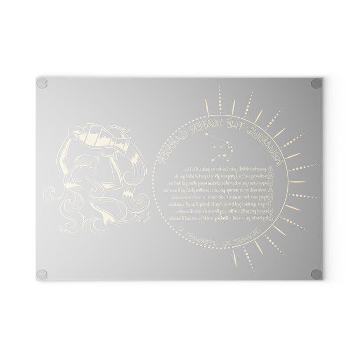 Aquarius Acrostic Poem Glass Cutting Board