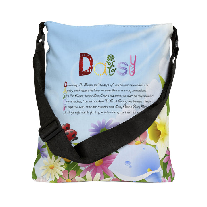 Namesakes Acrostic Poem Adjustable Tote Bag - Flowers-Insects