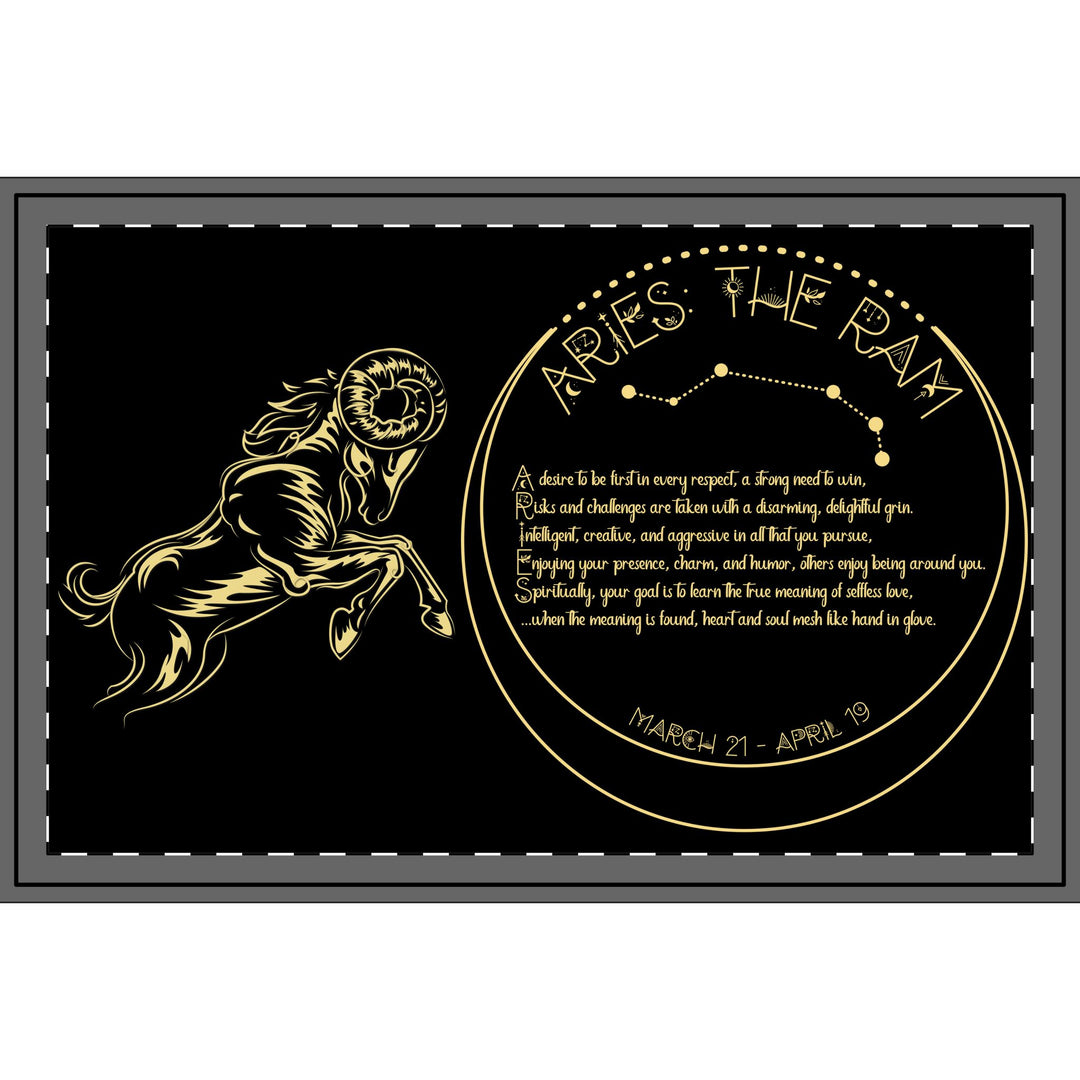 Aries Acrostic Poem Large Hardboard Serving Tray