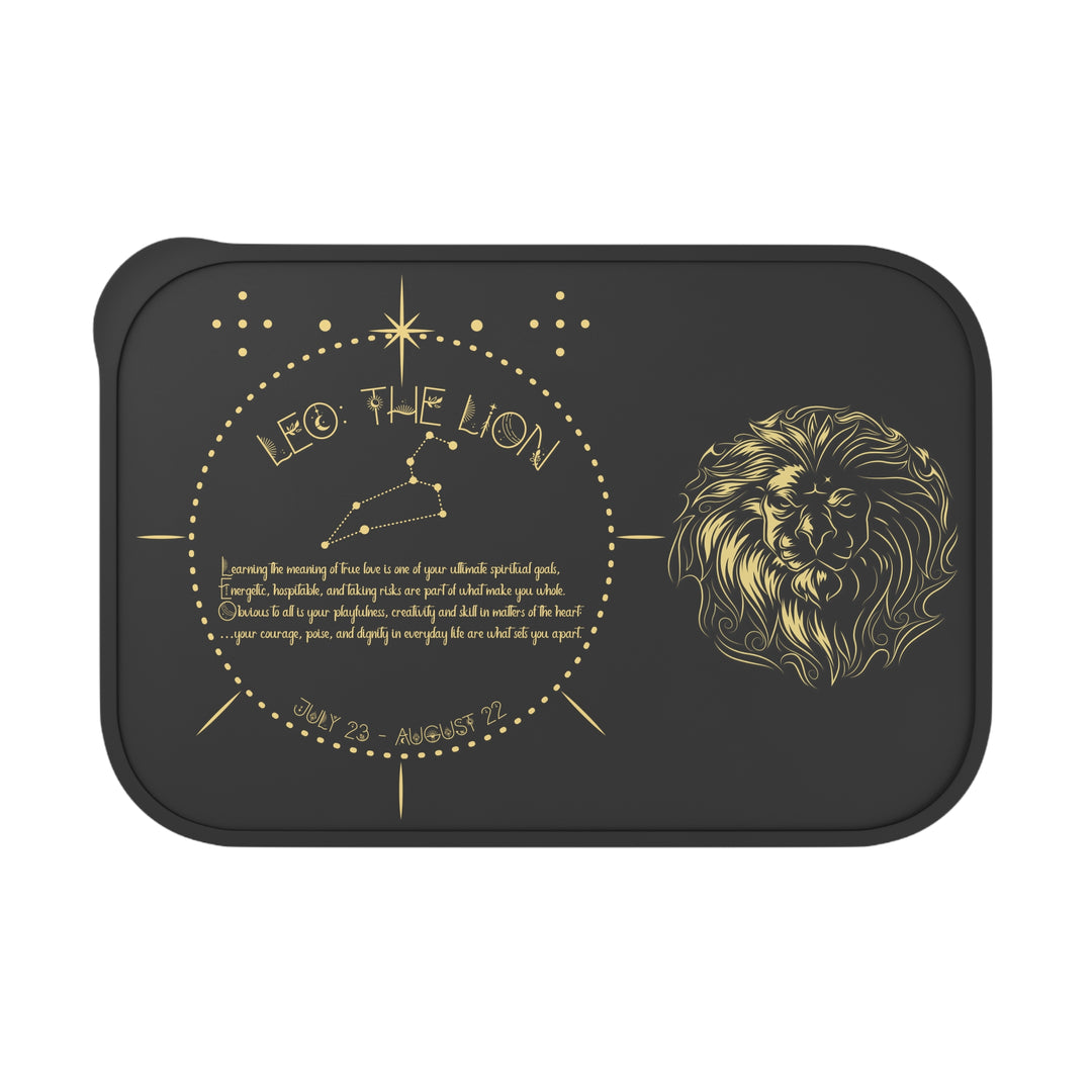 Leo Acrostic Poem Bento Lunch Box -Black