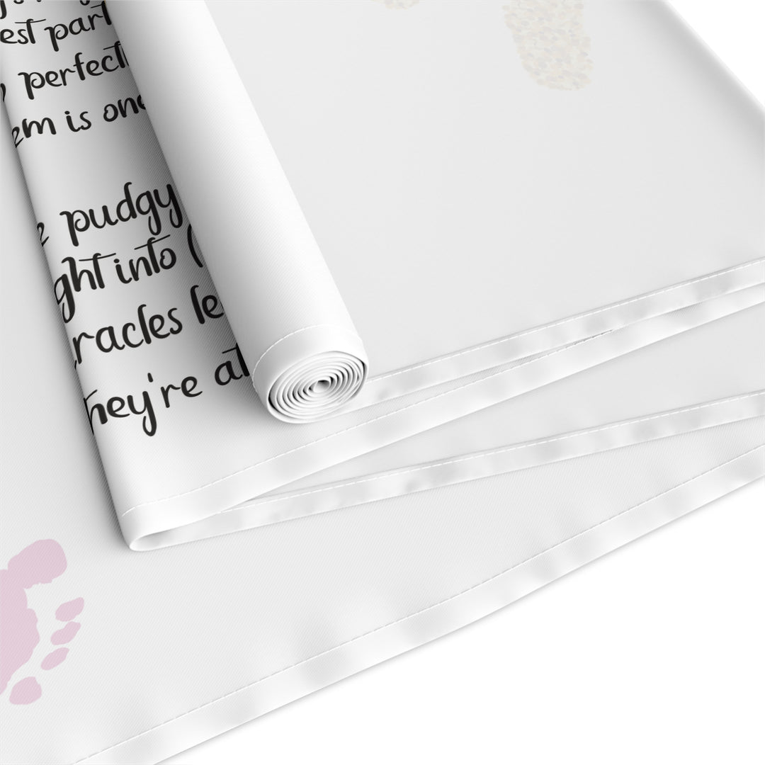 “Baby Feet” Table Runner - Pink-Gold - Personalized