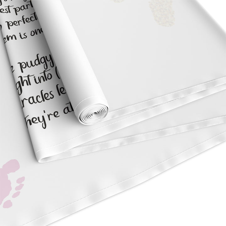 “Baby Feet” Table Runner - Pink-Gold - Personalized