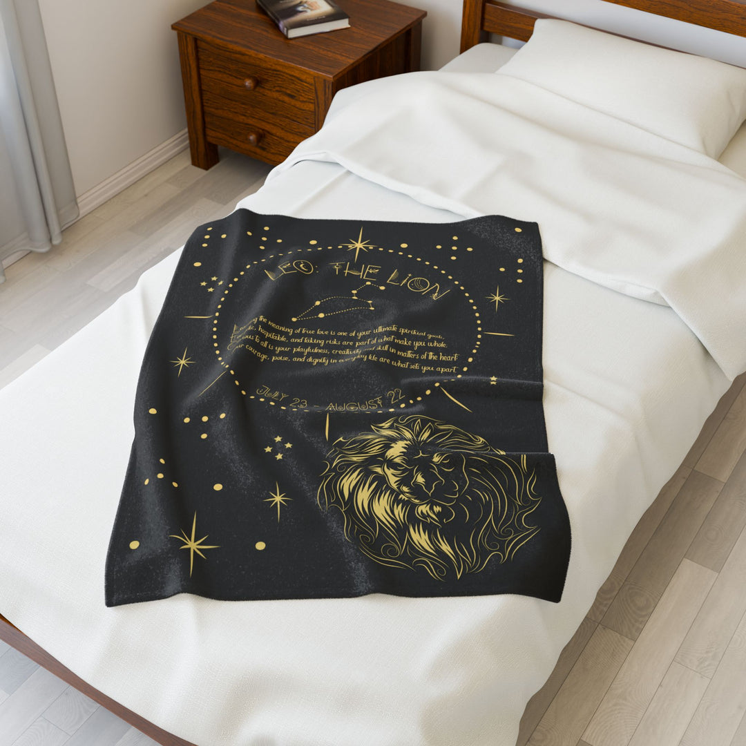 Leo Acrostic Poem Velveteen Plush Blanket