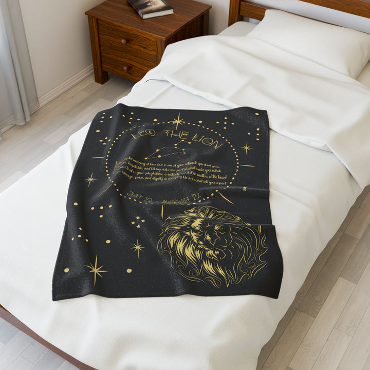 Leo Acrostic Poem Velveteen Plush Blanket