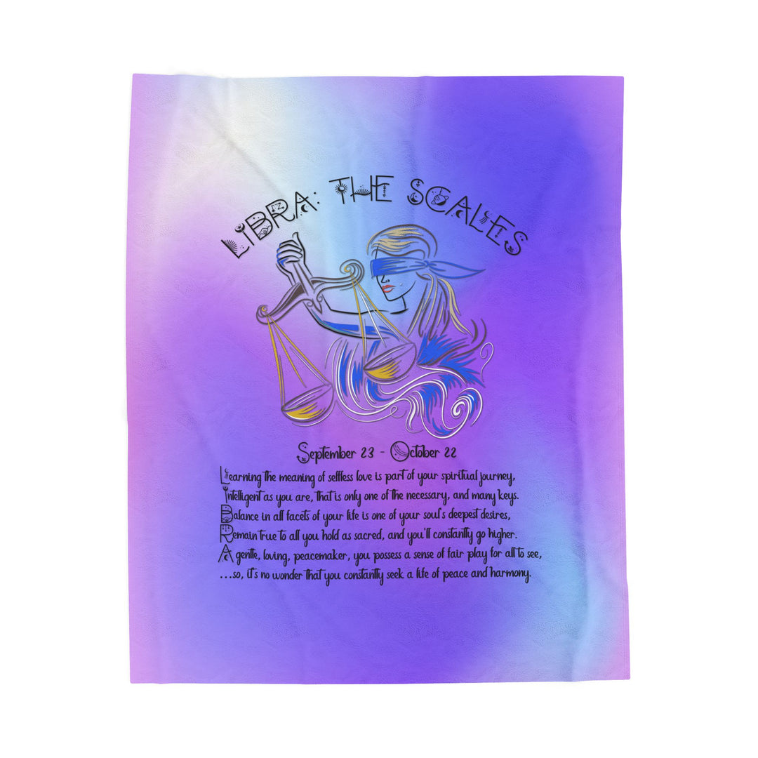 Libra Acrostic Poem Velveteen Plush Blanket - Colored