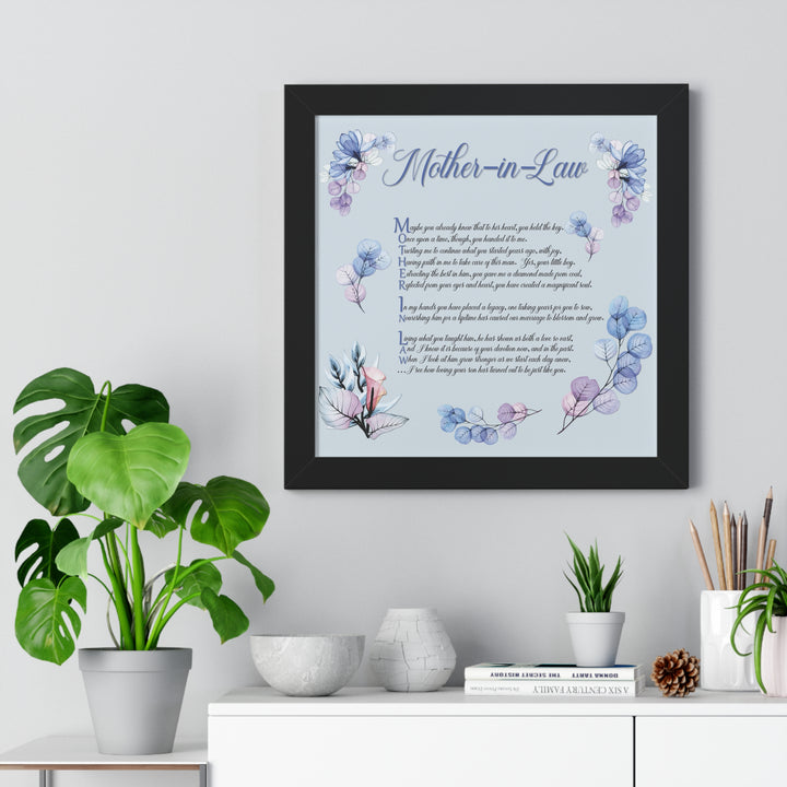 Framed Print - Acrostic Poem "Mother-in-Law" Floral Design