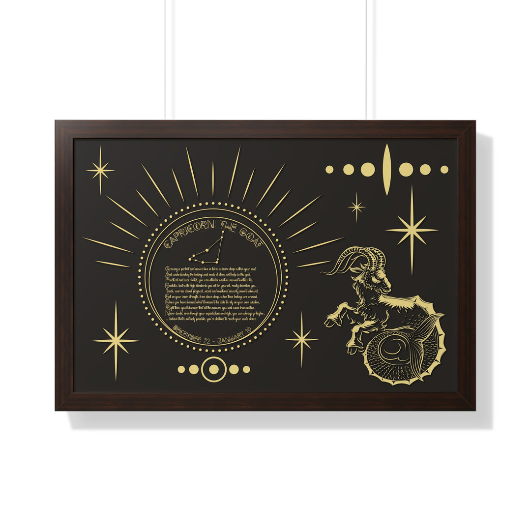 Written in the Stars Framed Horizontal Acrostic Poem Print - Capricorn