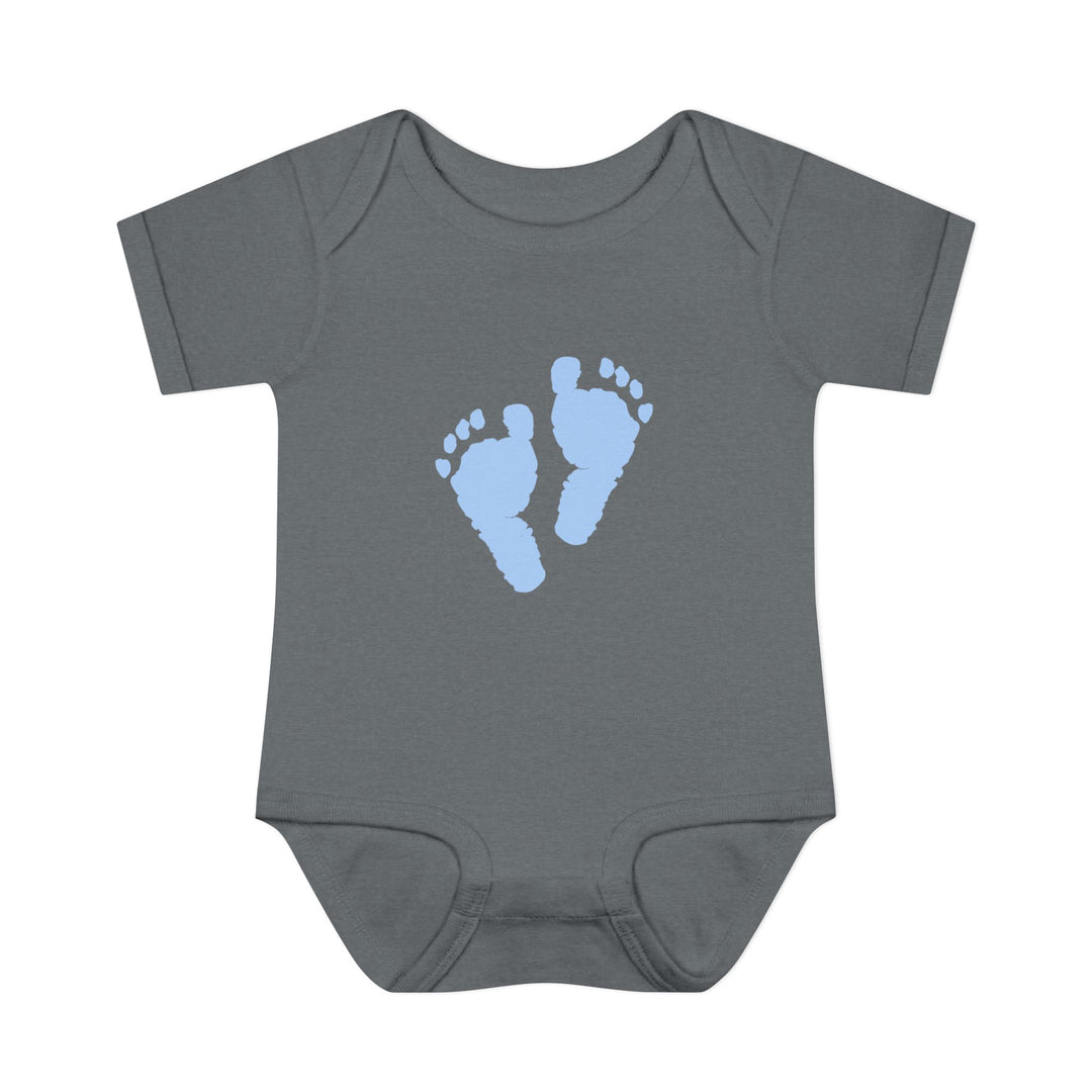 Baby Feet Acrostic Poem Baby Bodysuit - Blue Footprints