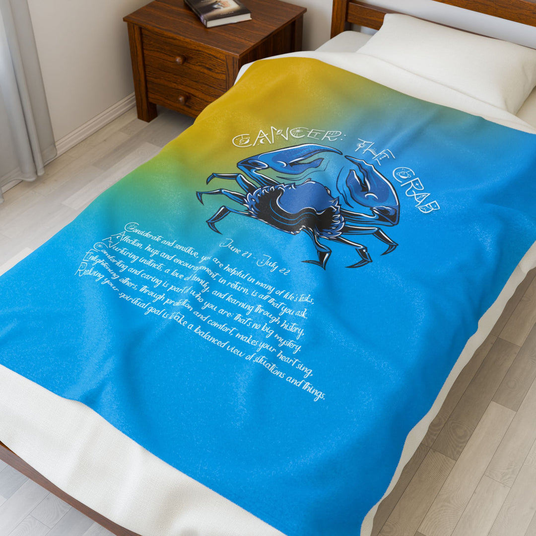 Cancer Acrostic Poem Velveteen Plush Blanket - Colored