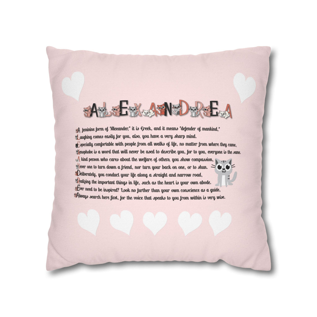 Namesakes Acrostic Poem Pillow Cover - Kitty Design