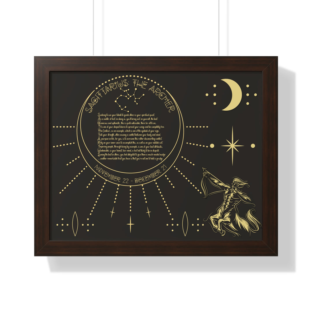 Written in the Stars Framed Acrostic Poem Print - Sagittarius