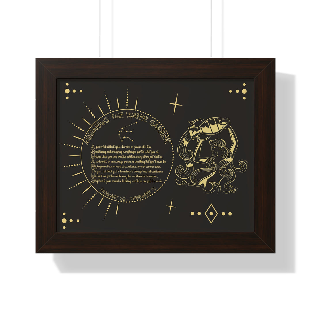 Written in the Stars Framed Acrostic Poem Print - Aquarius
