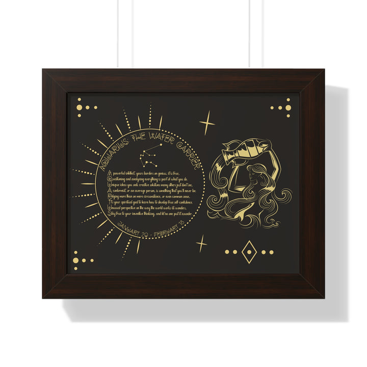 Written in the Stars Framed Acrostic Poem Print - Aquarius