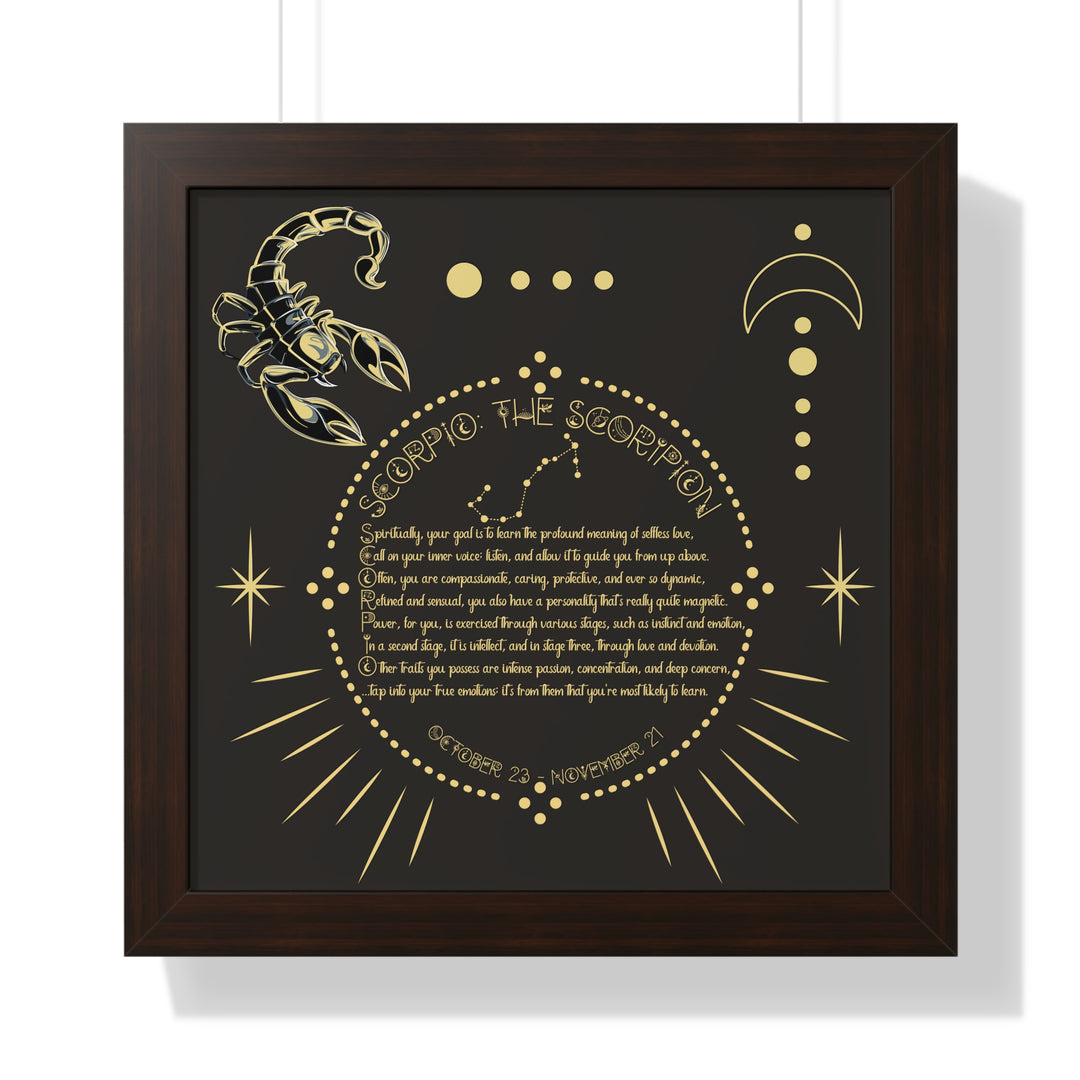 Written in the Stars Framed Acrostic Poem Print - Scorpio