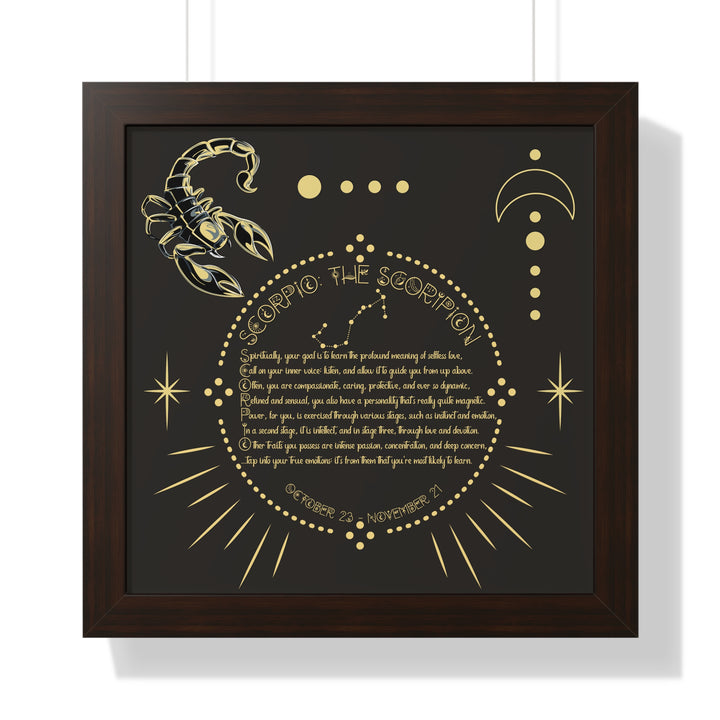 Written in the Stars Framed Acrostic Poem Print - Scorpio