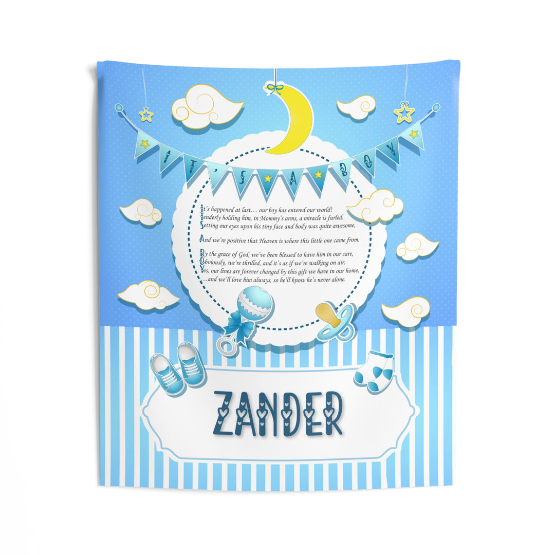 Baby Shower Backdrop - "It's a Boy" Acrostic Poem - Personalized