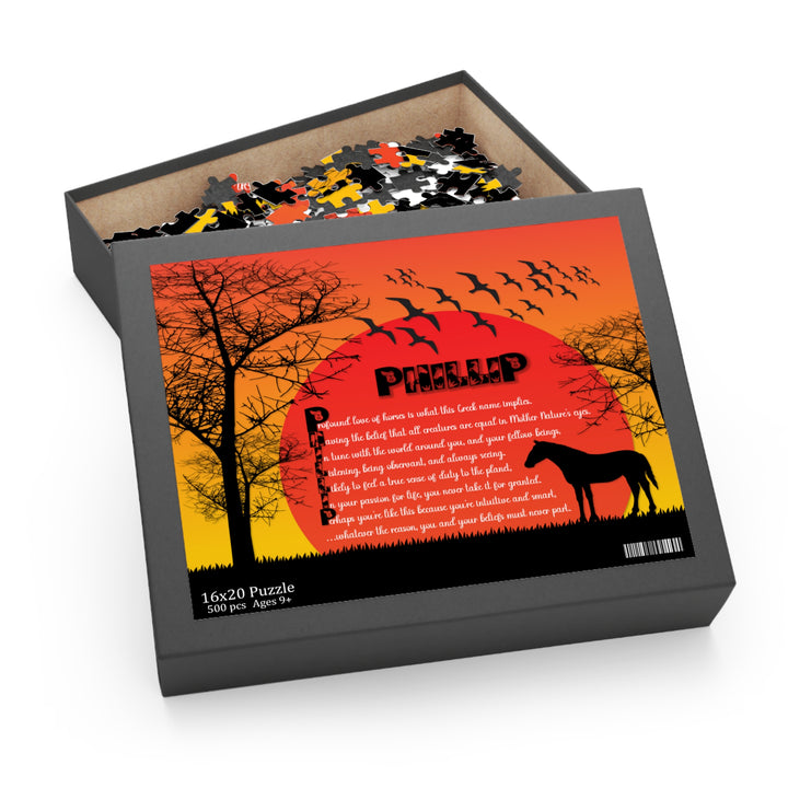 Namesakes, Personalized Acrostic Name Puzzle - Horse Design