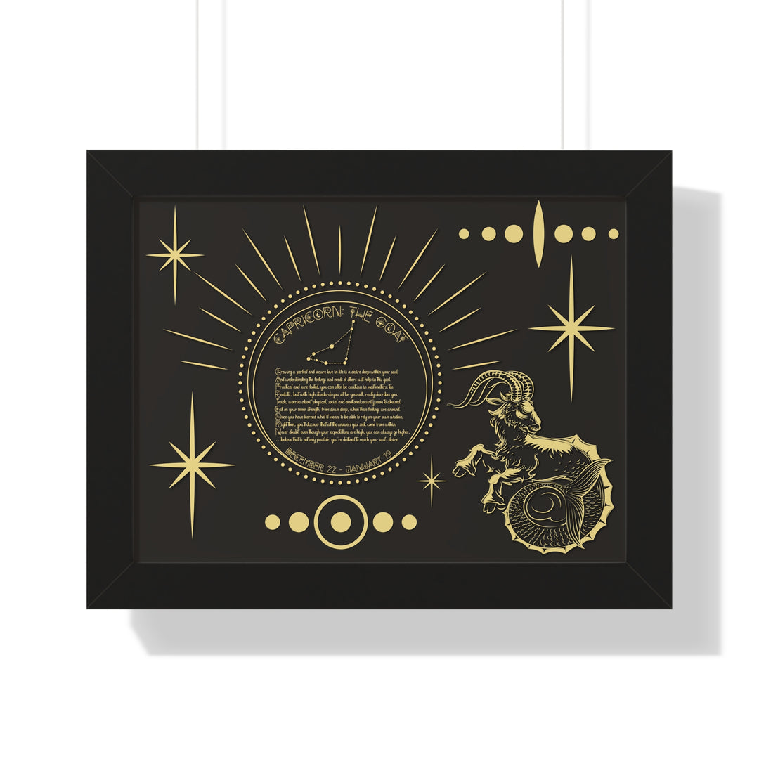 Written in the Stars Framed Horizontal Acrostic Poem Print - Capricorn